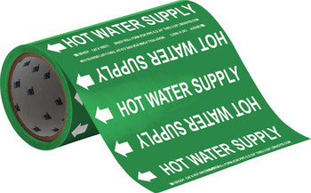 Brady 109273 Self-Adhesive Pipe Marker - Vinyl - White on Green - B-946 - 67505