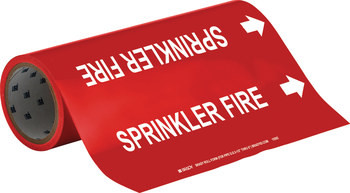 Brady 15592 Self-Adhesive Pipe Marker - Vinyl - White on Red - B-946