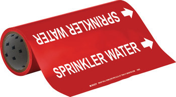 Brady 15593 Self-Adhesive Pipe Marker - Vinyl - White on Red - B-946
