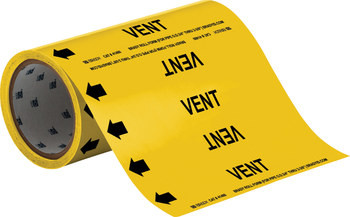 Brady 41480 Self-Adhesive Pipe Marker - Vinyl - Black on Yellow - B-946