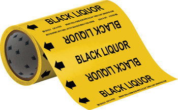 Brady 41523 Self-Adhesive Pipe Marker - Vinyl - Black on Yellow - B-946