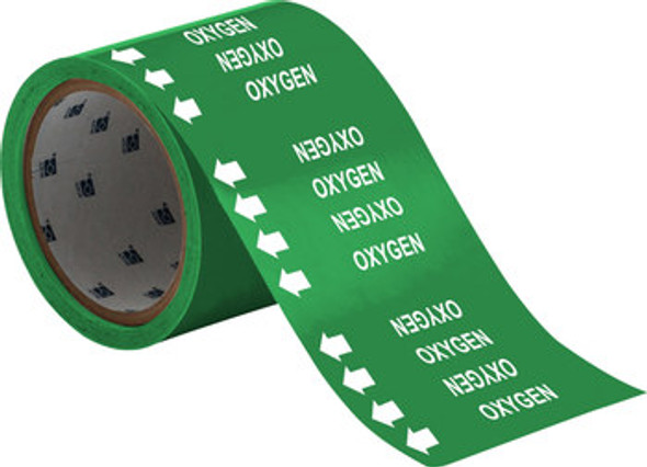 Brady 98844 Self-Adhesive Pipe Marker - Vinyl - White on Green - B-946