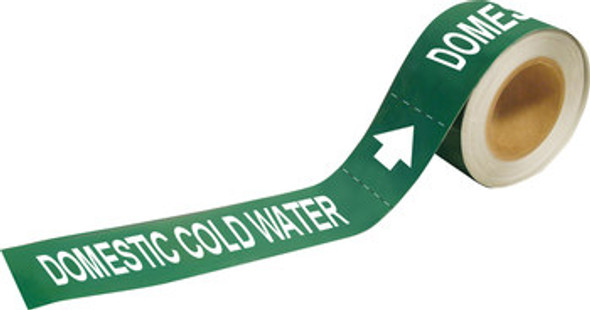 Brady Pipe Markers-To-Go 20425 Self-Adhesive Pipe Marker - Plastic - White on Green - B-736