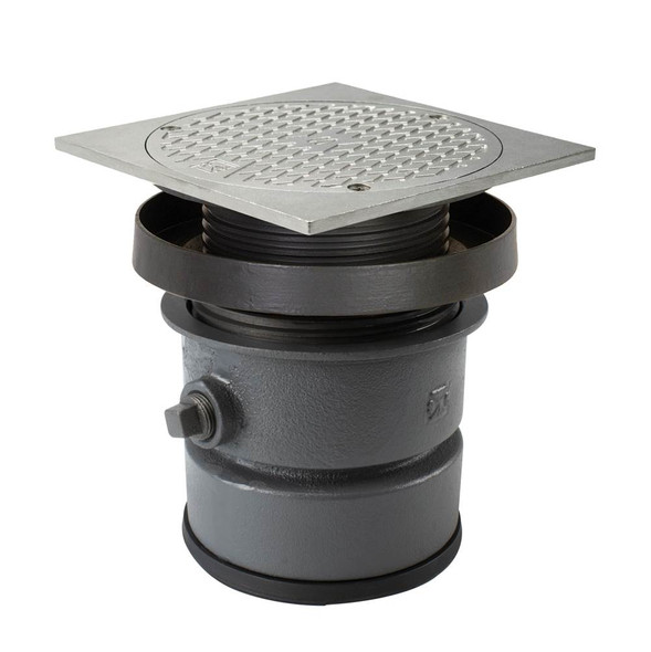 FinishLine™ 834 Series 4 in. Push Joint Ductile Iron Cleanout Assembly with 6-5/8 in. Square Stainless Steel Cover