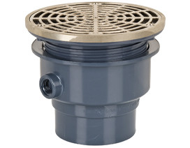 Tomahawk 842-2ASQ Adjustable On-Grade Floor Drain, 2 in Outlet, Hub Connection, 5-7/8 in, ABS Drain, Domestic