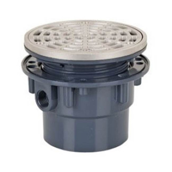 Tomahawk 842-2ASR Adjustable On-Grade Floor Drain, 2 in Outlet, Hub Connection, 5-1/2 in, ABS Drain, Domestic