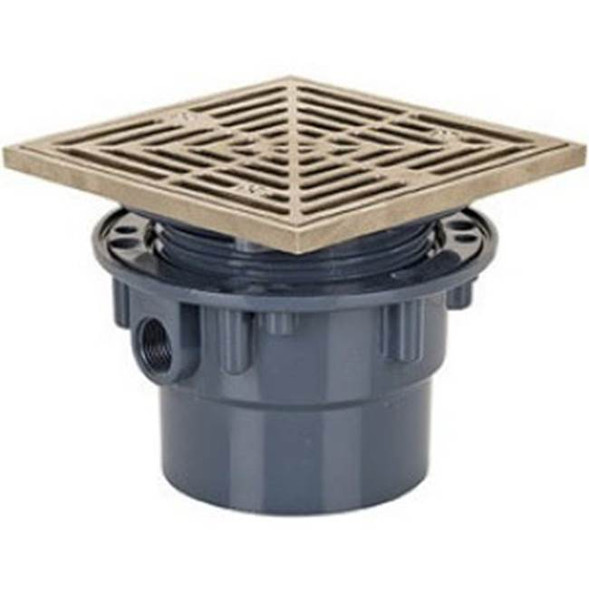 Adj Flr Drn 3 W/ 6 11/16"  Sq Ni R&s