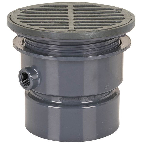 Adj Floor Drain 4 Pvc 6ci R&s