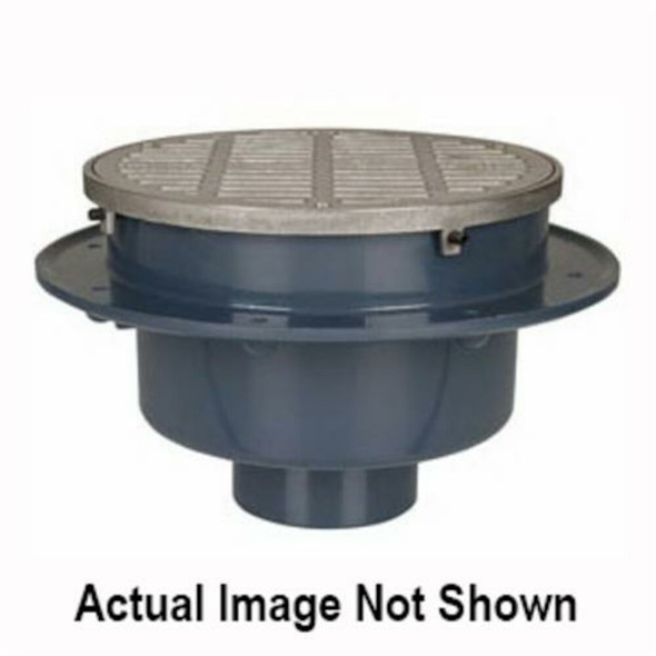 Tomahawk FatMax™ 860-4PIU Large Capacity Floor Drain With Ring and Strainer, 4 in Outlet, Hub Connection, PVC Drain