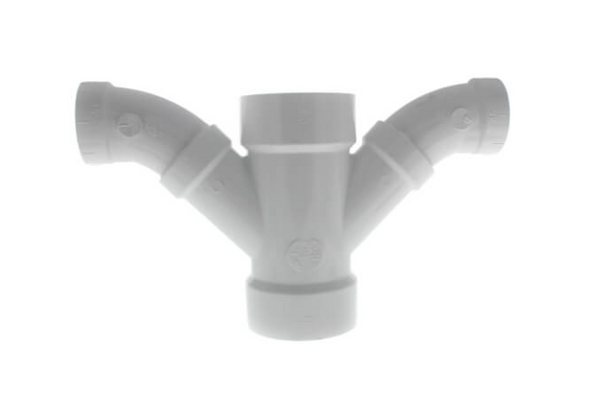 PVC DWV Double Wye and 1/8 Bend Combo