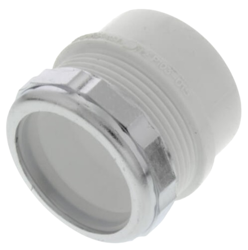 PVC DWV Male Trap Adapter w/ Chrome Nut (SPG x SLIP)