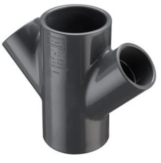 Schedule 80 PVC Reducing Double Wye (S x S x S)