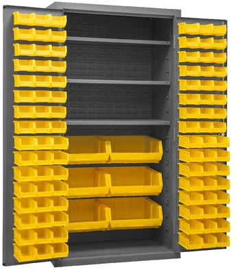 16 Gauge Cabinets With Hook-On-Bins® And Shelves - H2501-BDLP-102-3S-95