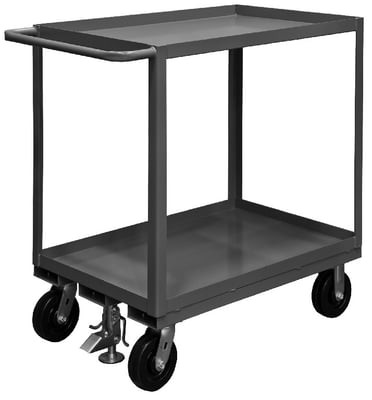 2 Shelf Stock Trucks With Floor Lock - HRSC-3048-2-2.4K-ALU-FL-95