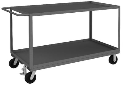 2 Shelf Stock Trucks With Floor Lock - HRSC-3060-2-2.4K-ALU-FL-95