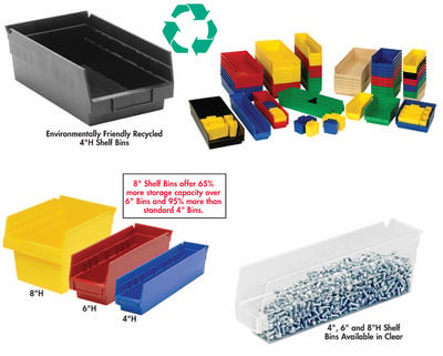 4" High Economy Shelf Bins - HQSB122-B