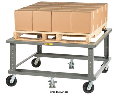 Adjustable Height Ergonomic Mobile Pallet Stand - HPDE-4848-6PH2FL