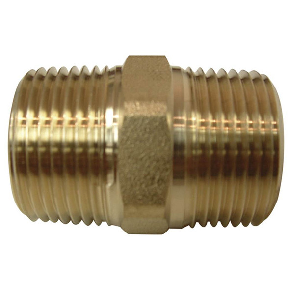 0122076 -  Hex Nipple Barstock 3/8" Mip X 3/8" Mip