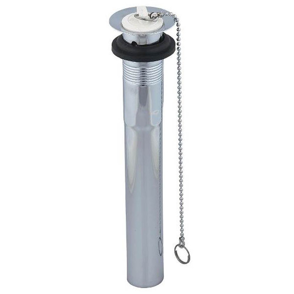 0140857-po Plug Drain 2pc 1-1/4"x8 Chrm W/ "Overflw, Stoppr & Chain