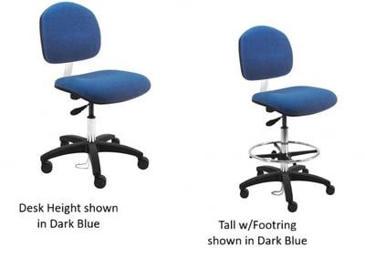 Bench Depot™ Esd Fabric Chairs - HLNT-DFB-1L-DARK-BLUE