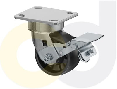 Casterdepot Ergonomic, Top Plate Casters - Glass-Filled Nylon Wheel- Cap. Up To 1400 Lbs. - HC091.956