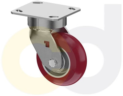 Casterdepot Ergonomic, Top Plate Casters - Poly On Aluminum Wheel - Capacities Up To 1500 Lbs. - HC002.995