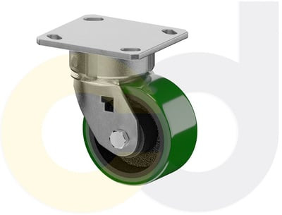 Casterdepot Ergonomic, Top Plate Casters - Poly On Cast Iron Wheel- Capacities Up To 1400 Lbs. - HC015.913