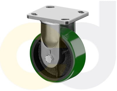 Casterdepot Ergonomic, Top Plate Casters - Poly On Cast Iron Wheel- Capacities Up To 1400 Lbs. - HC091.B5D