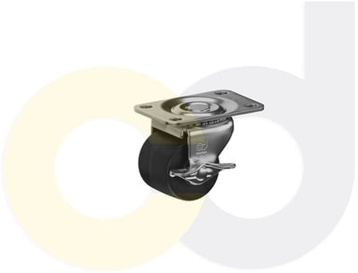 Casterdepot Low Profile Casters - Polyolefin Wheel - Capacities Up To 300 Lbs. - HC016.8BE