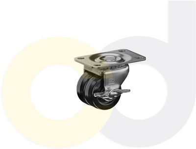 Casterdepot Low Profile Casters - Polyolefin Wheel - Capacities Up To 300 Lbs. - HC016.8C3