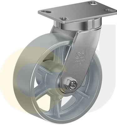 Casterdepot Top Plate Casters - Cast Iron Wheel - Capacities Up To 2500 Lbs. - HC015.95A