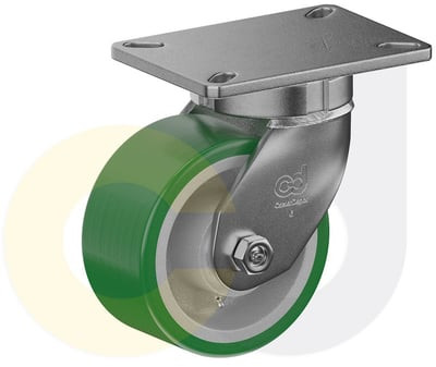 Casterdepot Top Plate Casters - Poly On Cast Iron Wheel - Capacities Up To 3500 Lbs. - HC000.4BD