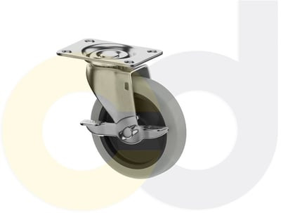 Casterdepot Top Plate Casters - Thermo-Rubber Wheel - Capacities Up To 110 Lbs. - HC014.670