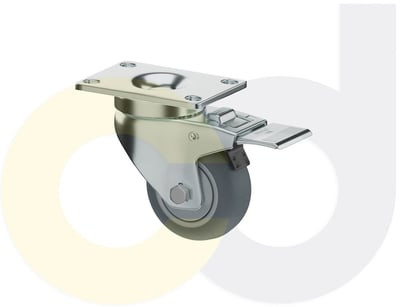 Casterdepot Top Plate Casters - Thermo-Rubber Wheel - Capacities Up To 325 Lbs. - HC015.A87