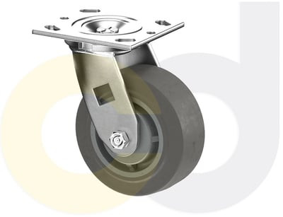 Casterdepot Top Plate Casters - Thermo-Rubber Wheel - Capacities Up To 600 Lbs. - HC000.DC8