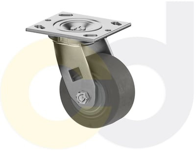 Casterdepot Top Plate Casters - Thermo-Rubber Wheel - Capacities Up To 600 Lbs. - HC000.E0B