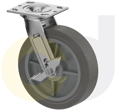 Casterdepot Top Plate Casters - Thermo-Rubber Wheel - Capacities Up To 600 Lbs. - HC000.E58