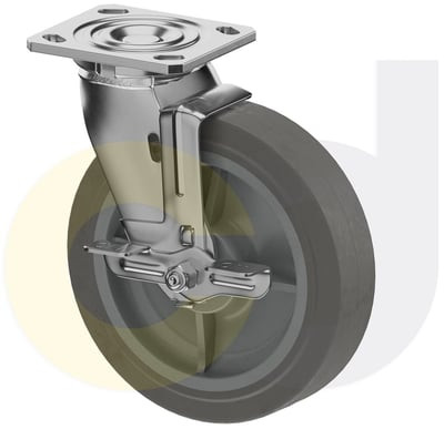 Casterdepot Top Plate Casters - Thermo-Rubber Wheel - Capacities Up To 600 Lbs. - HC091.F02