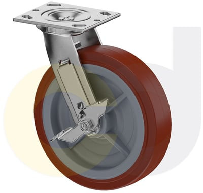 Casterdepot Top Plate Casters - Thermo-Urethane Wheel - Capacities Up To 800 Lbs. - HC011.591