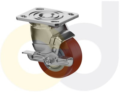 Casterdepot Top Plate Casters - Thermo-Urethane Wheel- Capacities Up To 800 Lbs. - HC000.D9F