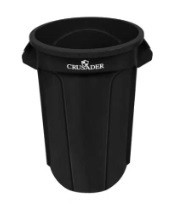 Crusader Round Trash Cans - HCTC-20-BLACK