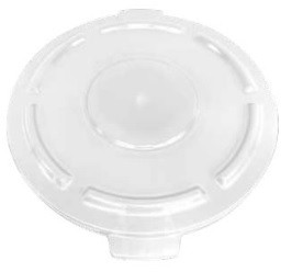 Crusader Round Trash Cans - Lids & Dolly - HCTC-L44-WHITE