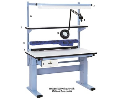 Electric Height Adjustable Workbenches - HMVSII7230P