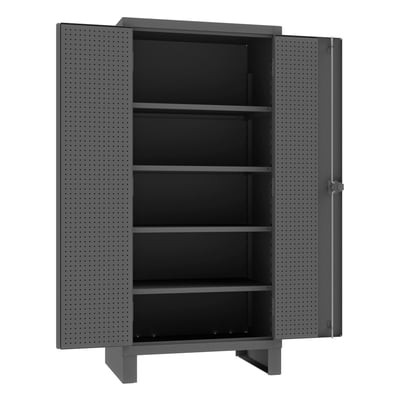 Extra Heavy Duty Cabinet With Pegboard Doors & Shelves - HHDCP243678-4S95