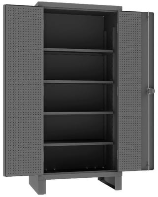 Extra Heavy Duty Cabinet With Pegboard Doors & Shelves - HHDCP243678-PB32-4S95