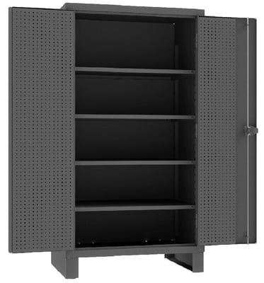 Extra Heavy Duty Cabinet With Pegboard Doors & Shelves - HHDCP244878-PB32-4S95