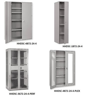 Extra Heavy Duty Storage Cabinets - 1,500 Lb. Capacity Per Shelf - HHDSC-3648-24-2-PERF