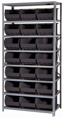 Giant Open Hopper Bin Storage System - HQSBU-255-BK