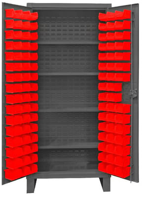 Heavy Duty Storage Cabinets With Hook-On Bins - HHDC36-96-4S1795