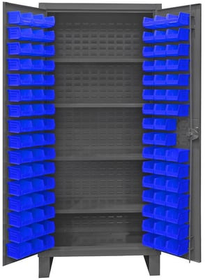 Heavy Duty Storage Cabinets With Hook-On Bins - HHDC36-96-4S5295